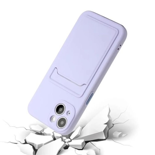iPhone 15 Mobilskal Korthållare TPU - Lila