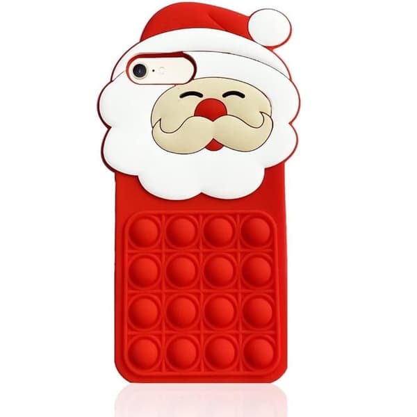 Mobilskal till iPhone X/XS Silikon Santa Claus Pop It - Röd Röd
