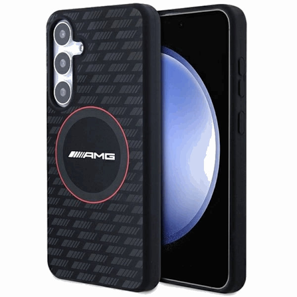 AMG Galaxy S24 Mobilskal MagSafe Silikon Carbon Patter - Svart Svart