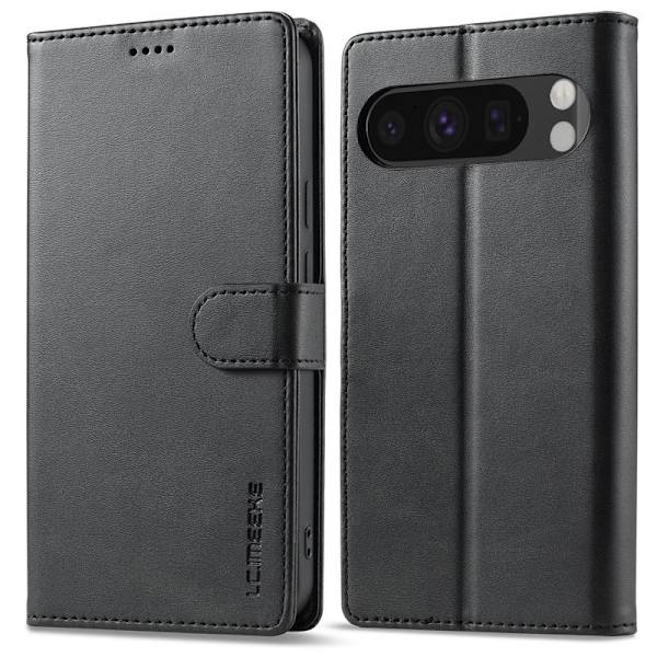 LC.IMEEKE Google Pixel 9 / 9 Pro Plånboksfodral Konstläder - Svart