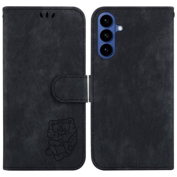 Samsung Galaxy S26, S26 Pro Plånboksfodral Tigertryck Konstläder Stötsäker Svart