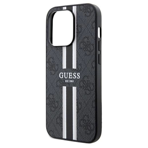 Guess iPhone 15 Pro Max Mobilskal Magsafe 4g Stripes - Sort Black