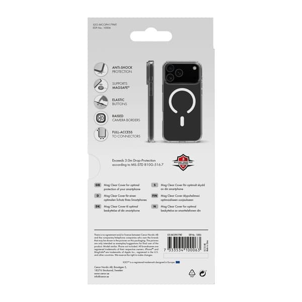 X2O Mag Clear Skal Apple iPhone 17 Pro Max Klar