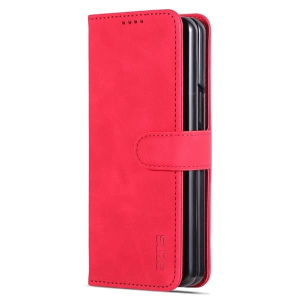 AZNS Samsung Galaxy Z Fold4 Plånboksfodral Konstläder - Röd