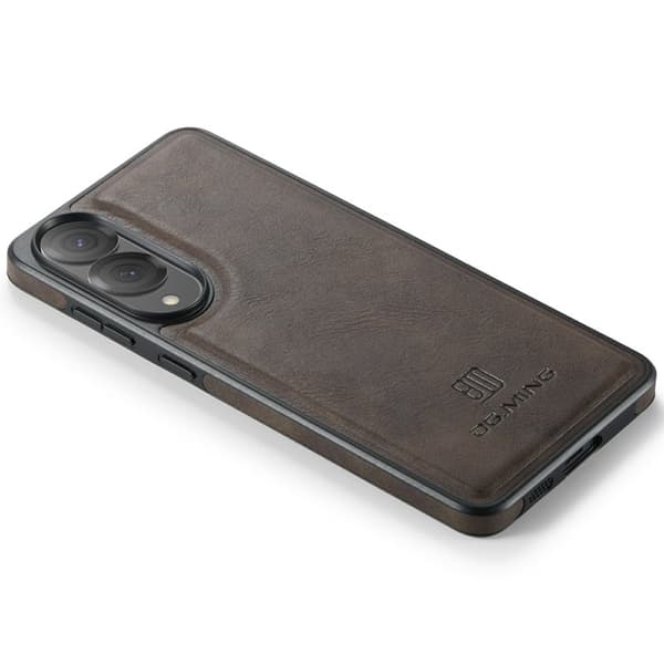 DG.MING Mobilskal till Samsung Galaxy S25 Edge Anti-Drop Läder Brun