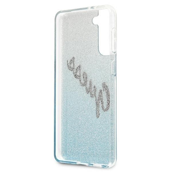 Guess Skal Galaxy S21 Plus Glitter Gradient Script - Blå Blue