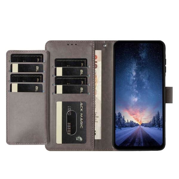 Oppo Find X9 Pro 5G Plånboksfodral Flip Konstläder - Grå