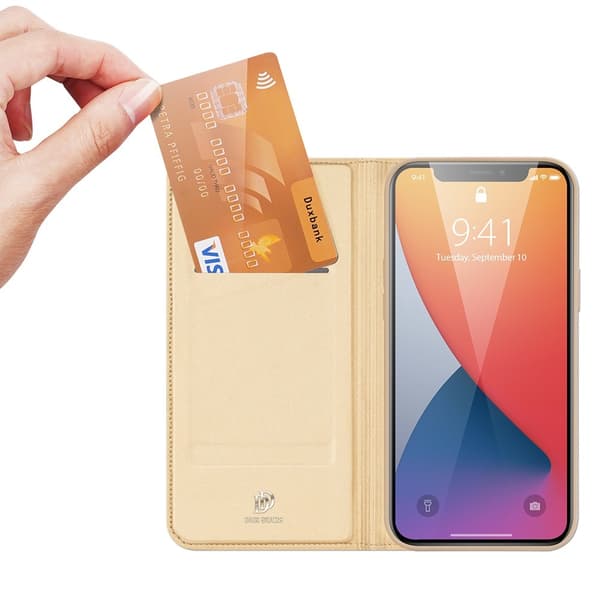 Dux Ducis PU Läder Plånboksfodral iPhone 12 Pro Max - Gold Guld