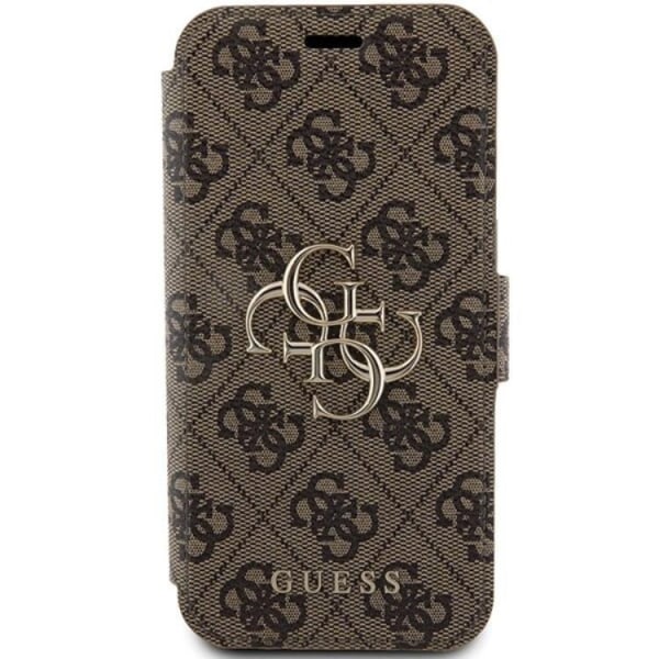 Guess iPhone 15 Pro Plånboksfodral Metall Logo - Brun