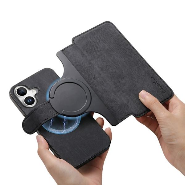 CASENEO iPhone 16 Plånboksfodral Konstläder - Svart
