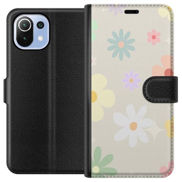 Plånboksfodral till Xiaomi Mi 11 Lite med fejdande blommor