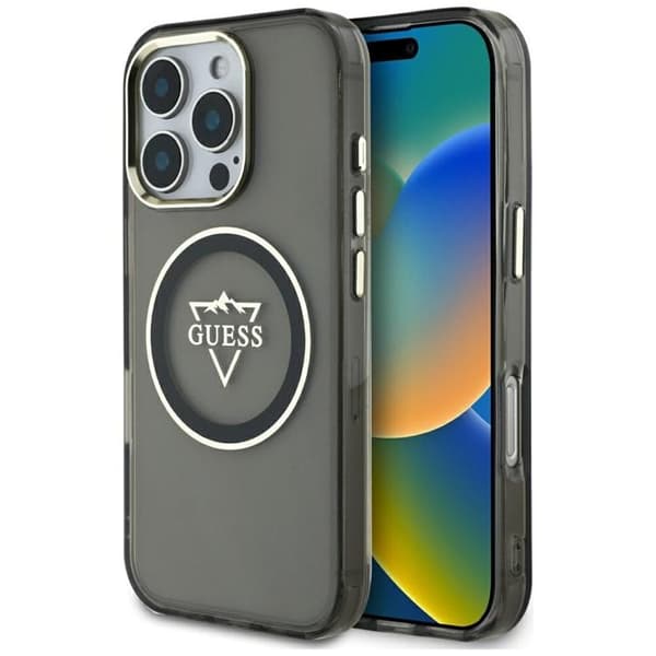 Guess Telefontaske til iPhone 16 Pro Max MagSafe IML Mountain Logo - Sort Black