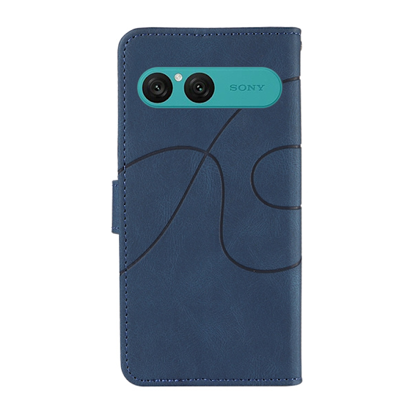 Sony Xperia 10 VII Plånboksfodral Curved Line Konstläder - Blå Blå