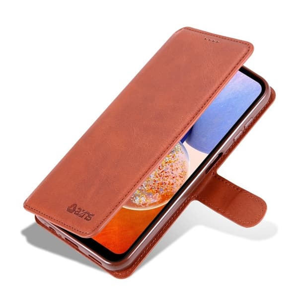 AZNS Samsung Galaxy A14 5G Plånboksfodral Konstläder - Brun