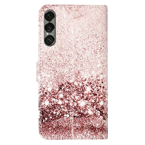Sony Xperia 1 VII Konstläder Plånboksfodral Marble Painted - Roséguld Roséguld