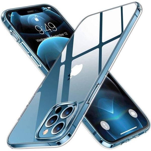 iPhone 12 Pro Max Shell kirkas 2 mm pehmeää muovia läpinäkyvä