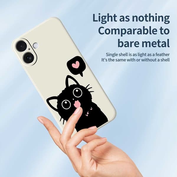 Mobilskal till iPhone 17 Love Black Cat Pattern - Svart Svart