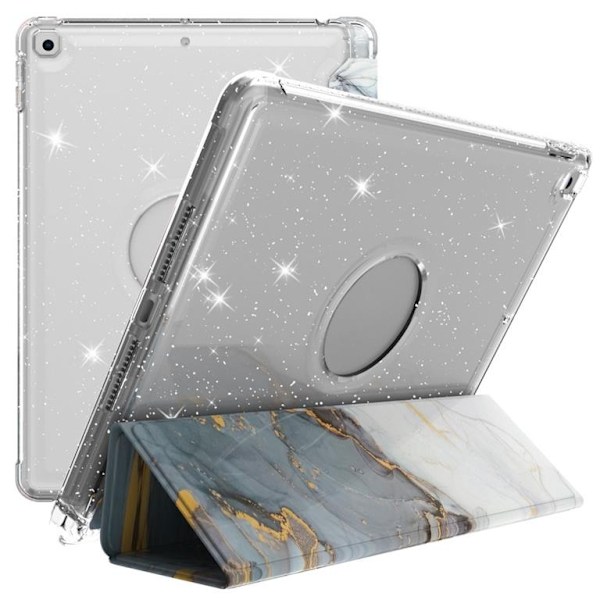 iPad 10.2 2021/2020/2019 Fodral -  Marmormönster-grå