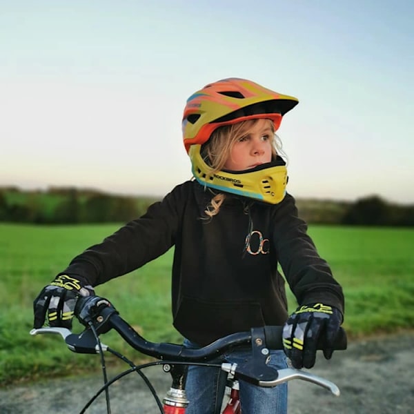 Rockbros Cykelhjälm Med Detachable Visor S - Gul/Orange
