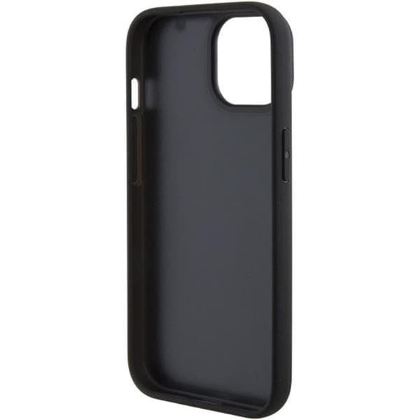 BMW iPhone 15 Mobilskal Läder Hot Stamp - Musta Black