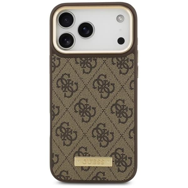 Guess Mobilskal till iPhone 17 Pro Max MagSafe 4G Logo Plate - Brun Brun