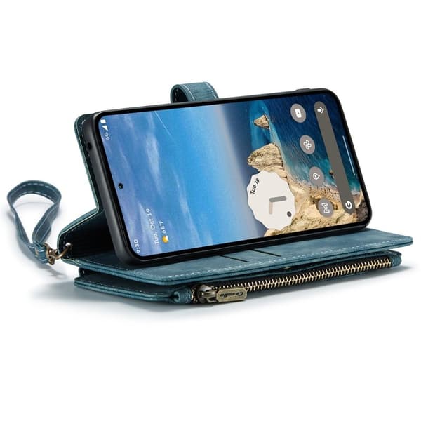 CASEME Konstläder Plånboksfodral för Google Pixel 10 Pro/10/9 Pro/9 - Blå