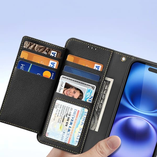 Dux Ducis iPhone 16 Punge Etui Lawa Læder - Sort Svart
