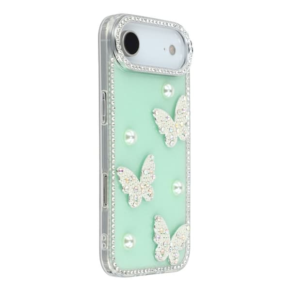 Mobilskal till iPhone Air Rhinestone Edge Pearl Butterfly Grön