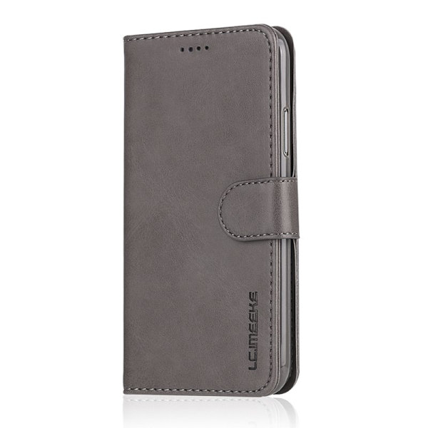 LC.IMEEKE Wallet Stand Mobilskal KonstLäder - Grå för iPhone X/10