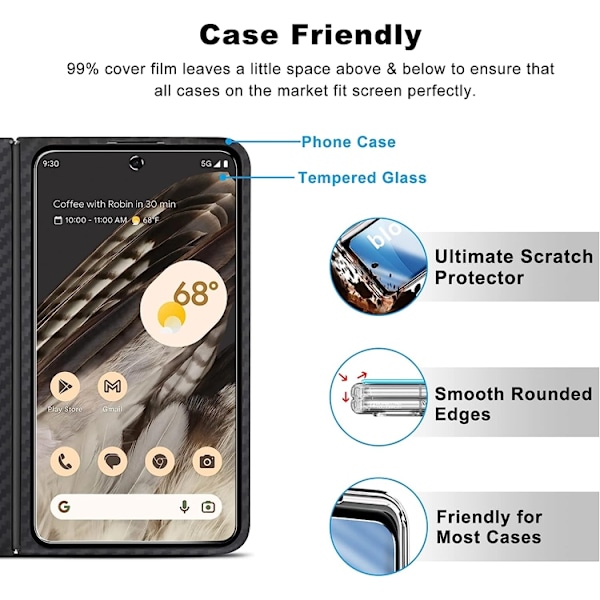 [2-PACK] Google Pixel Fold Härdat Glas Skärmskydd - Clear