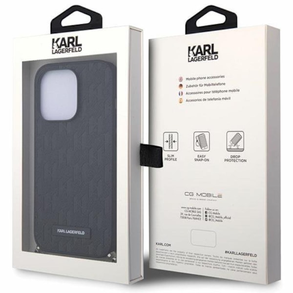 KARL LAGERFELD iPhone 14 Pro Mobilskal Monogram Chain Svart