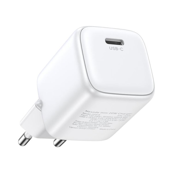 Ugreen GaN vægadapter USB-C 20W Nexode Mini - Hvid