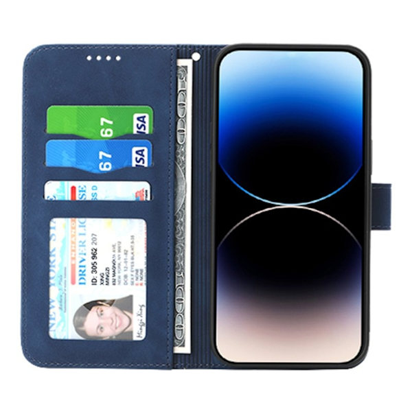 DIERFENG DF-03 Plånboksfodral i Konstläder för iPhone 12 Pro Max - Blå