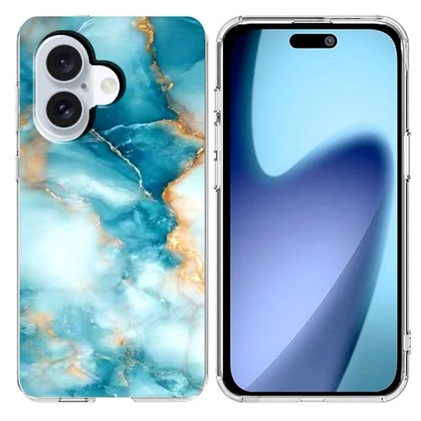 Mobilskal till iPhone 17 Marble Pattern Printing Soft - Blå Blå