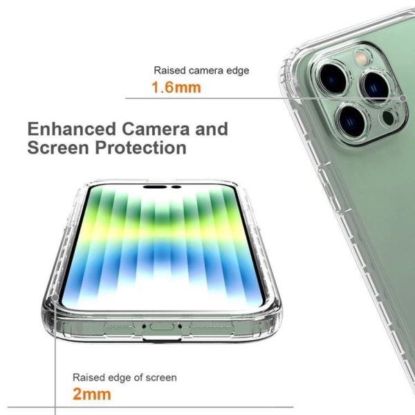 iPhone 14 Pro Max Cover Gradient Stødsikker - Gennemsigtig