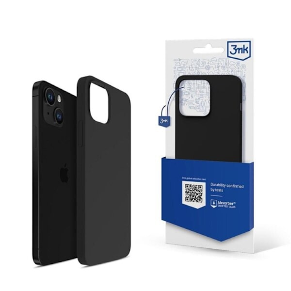 3MK iPhone 15 Mobilskal Silicone - Svart Svart