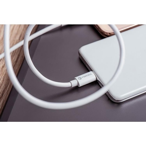 FORCELL USB-C till USB-C kabel 1m QC4.0 5A/20V PD100W - Vit