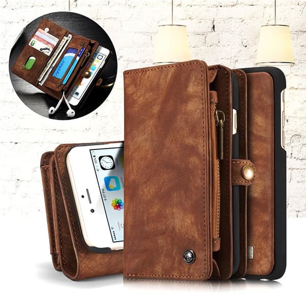 CASEME 008 iPhone 6s Plånboksfodral Retro Konstläder Multi-slot Brun