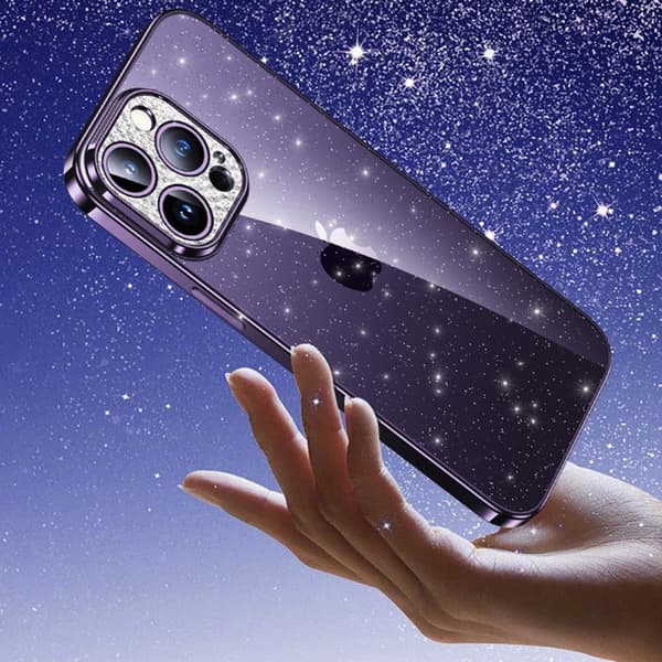 SULADA Mobilskal till iPhone 14 Pro Rhinestone Glitter TPU Svart
