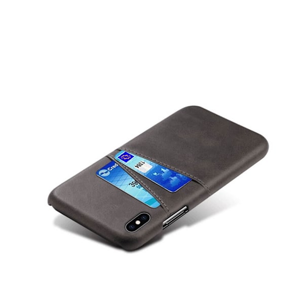 Retro Mobilskal med Kortplatser till iPhone Xs Max - Svart Svart