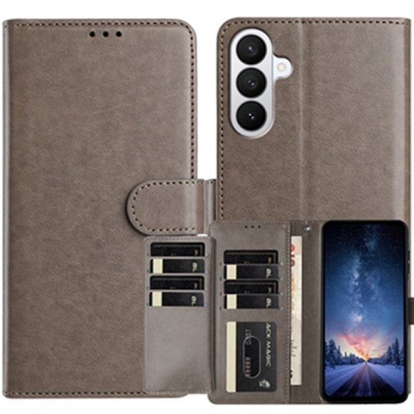 Samsung Galaxy S26 Pro Plånboksfodral Konstläder Folio Flip - Grå
