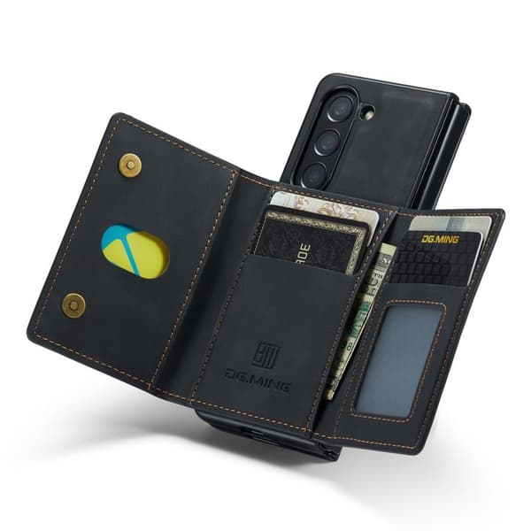DG.MING M2 Series Kickstand Plånboksfodral Samsung Galaxy Z Fold5 - Svart