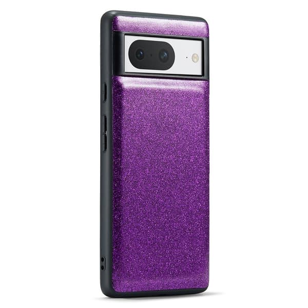 DG.MING Mobilskal till Google Pixel 8 Glitter PU Läder + PC + TPU - Lila