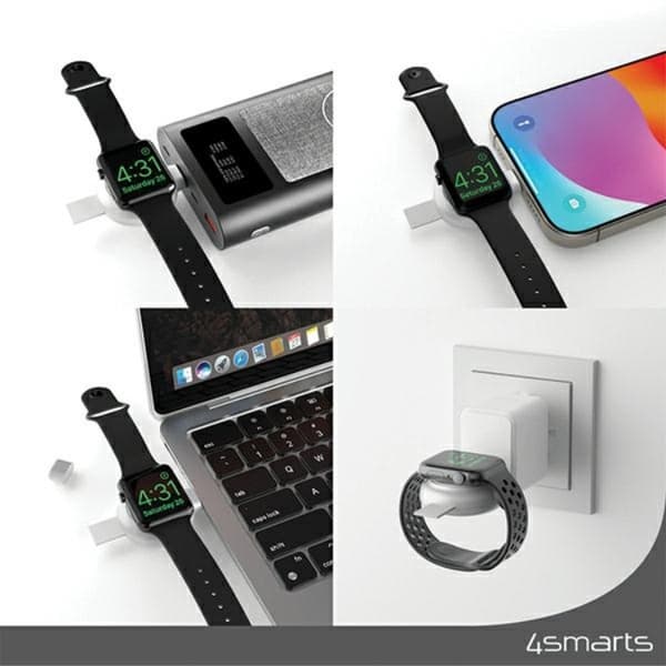 4smarts Trådlös laddare Apple Watch USB-C - Silver Silver