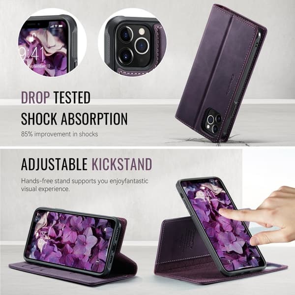 CASEME C49 Mobilskal till iPhone 11 Pro Max MagSafe RFID Lila