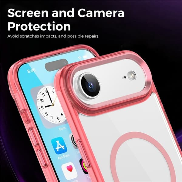 Mobilskal till iPhone Air MagSafe TPU+PC - Transparent Rosa Rosa