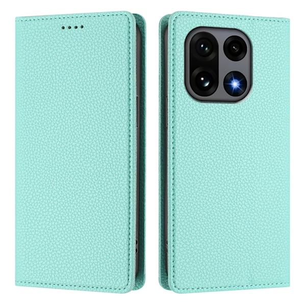 OnePlus 15 Plånboksfodral RFID-Skydd Litchi Konstläder Grön