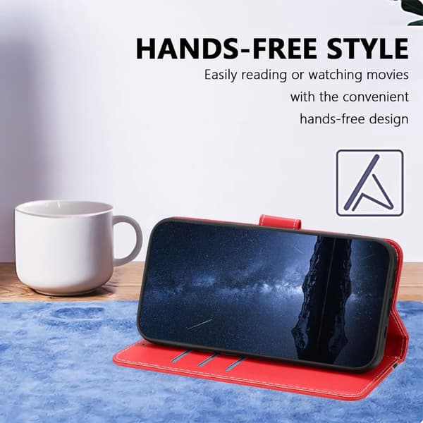 Plånboksfodral för Samsung Galaxy S26 Plus Magnetiskt Konstläder - Röd