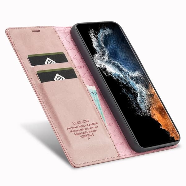 LC.IMEEKE Samsung Galaxy S23 Plånboksfodral Konstläder - Rosa