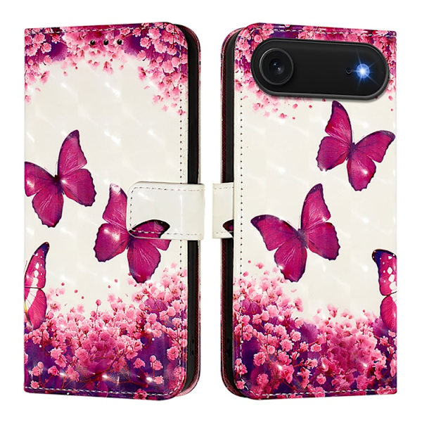 iPhone Air Plånboksfodral Printing Pattern Med Strap Rosa